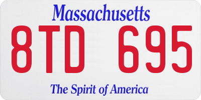MA license plate 8TD695