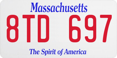 MA license plate 8TD697