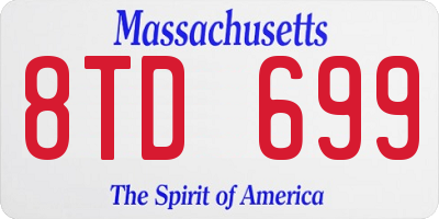 MA license plate 8TD699