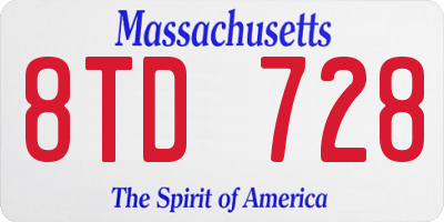 MA license plate 8TD728