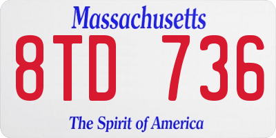 MA license plate 8TD736