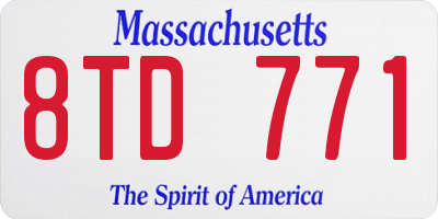 MA license plate 8TD771