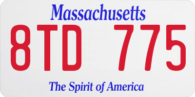 MA license plate 8TD775