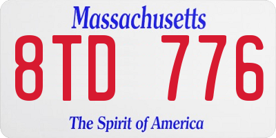 MA license plate 8TD776
