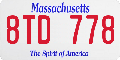 MA license plate 8TD778