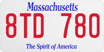 MA license plate 8TD780