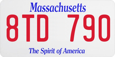 MA license plate 8TD790