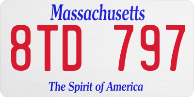 MA license plate 8TD797