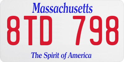 MA license plate 8TD798
