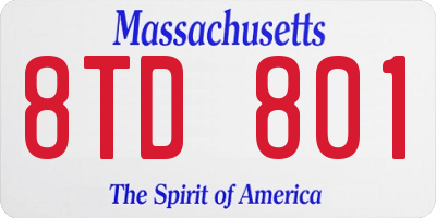 MA license plate 8TD801