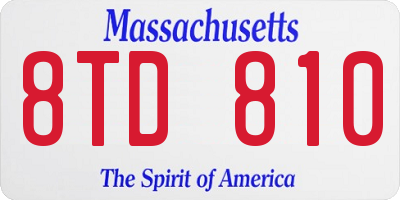 MA license plate 8TD810