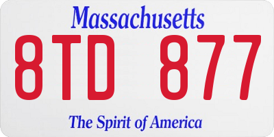 MA license plate 8TD877