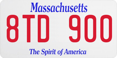 MA license plate 8TD900