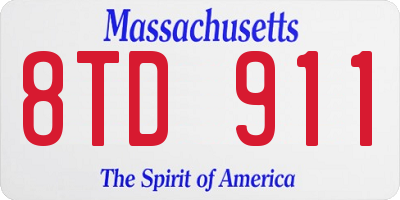 MA license plate 8TD911