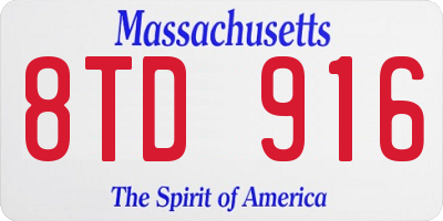 MA license plate 8TD916