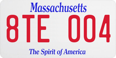 MA license plate 8TE004