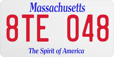 MA license plate 8TE048