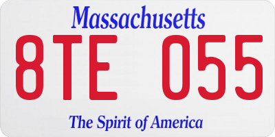 MA license plate 8TE055