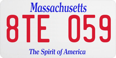 MA license plate 8TE059