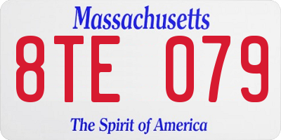 MA license plate 8TE079