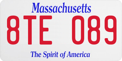 MA license plate 8TE089