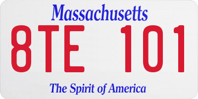 MA license plate 8TE101
