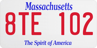 MA license plate 8TE102