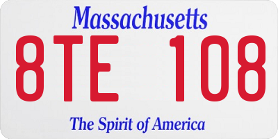 MA license plate 8TE108
