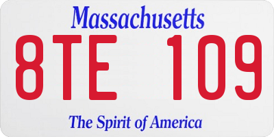 MA license plate 8TE109