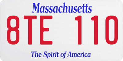 MA license plate 8TE110