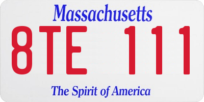 MA license plate 8TE111