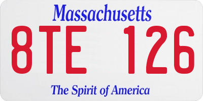 MA license plate 8TE126