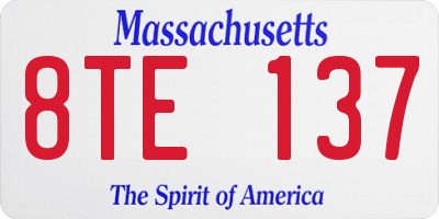 MA license plate 8TE137