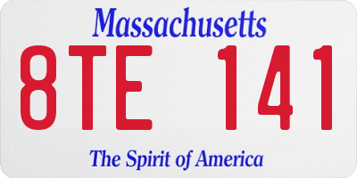 MA license plate 8TE141