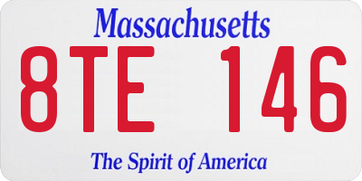 MA license plate 8TE146