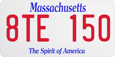 MA license plate 8TE150