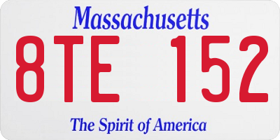 MA license plate 8TE152