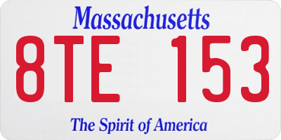MA license plate 8TE153