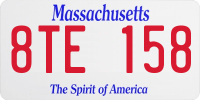 MA license plate 8TE158