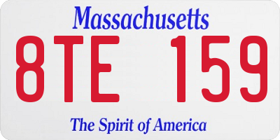 MA license plate 8TE159