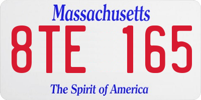 MA license plate 8TE165