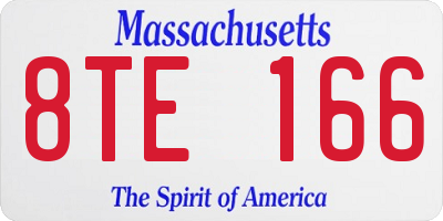 MA license plate 8TE166
