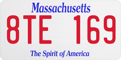 MA license plate 8TE169