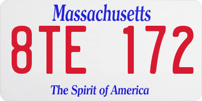 MA license plate 8TE172