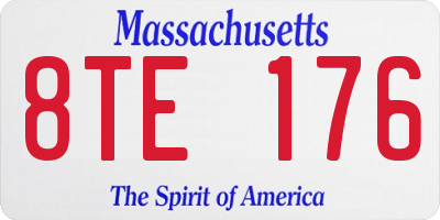 MA license plate 8TE176