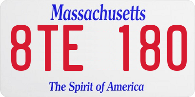 MA license plate 8TE180