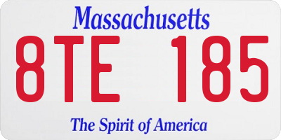 MA license plate 8TE185