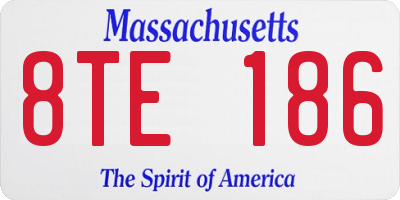 MA license plate 8TE186