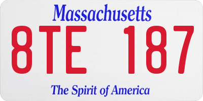 MA license plate 8TE187