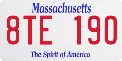MA license plate 8TE190